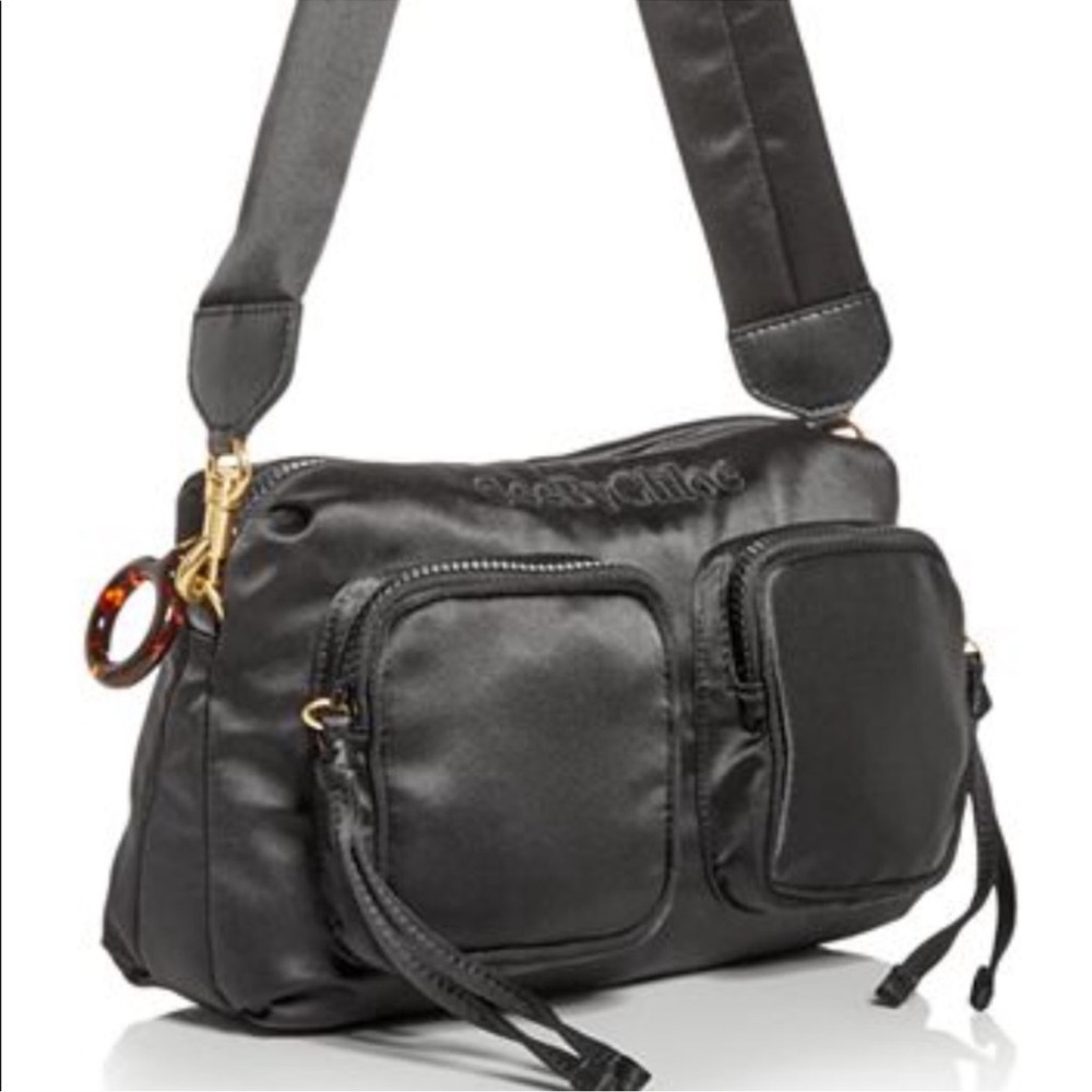 SEE BY CHLOE BLACK SATIN TILLY BAG - Picture 6 of 13